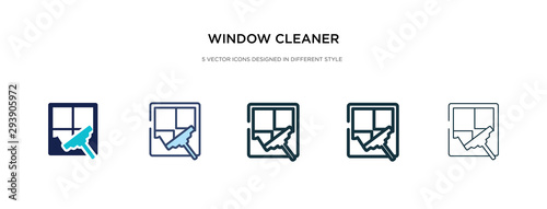 window cleaner icon in different style vector illustration. two colored and black window cleaner vector icons designed in filled, outline, line and stroke style can be used for web, mobile, ui