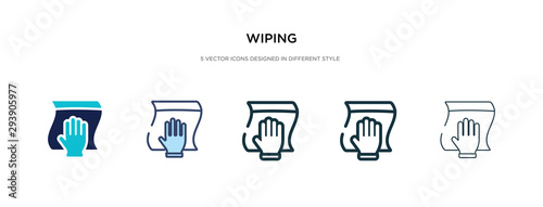 wiping icon in different style vector illustration. two colored and black wiping vector icons designed in filled, outline, line and stroke style can be used for web, mobile, ui