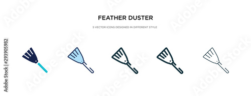 feather duster icon in different style vector illustration. two colored and black feather duster vector icons designed in filled, outline, line and stroke style can be used for web, mobile, ui