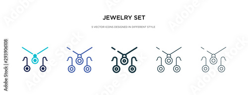 jewelry set icon in different style vector illustration. two colored and black jewelry set vector icons designed in filled, outline, line and stroke style can be used for web, mobile, ui