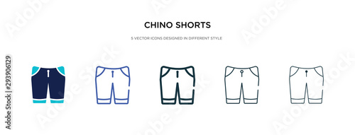 chino shorts icon in different style vector illustration. two colored and black chino shorts vector icons designed in filled, outline, line and stroke style can be used for web, mobile, ui
