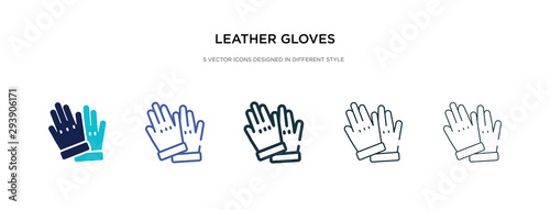 leather gloves icon in different style vector illustration. two colored and black leather gloves vector icons designed in filled, outline, line and stroke style can be used for web, mobile, ui