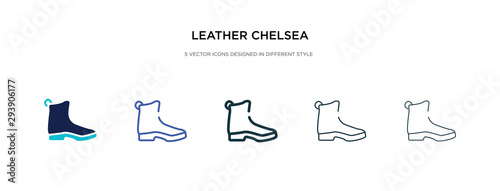 leather chelsea boots icon in different style vector illustration. two colored and black leather chelsea boots vector icons designed in filled, outline, line and stroke style can be used for web,