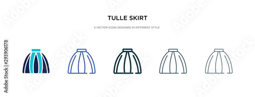 tulle skirt icon in different style vector illustration. two colored and black tulle skirt vector icons designed in filled, outline, line and stroke style can be used for web, mobile, ui