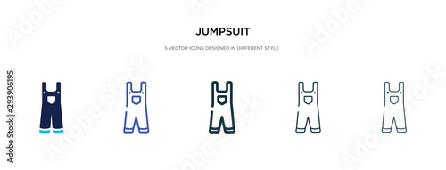 jumpsuit icon in different style vector illustration. two colored and black jumpsuit vector icons designed in filled  outline  line and stroke style can be used for web  mobile  ui