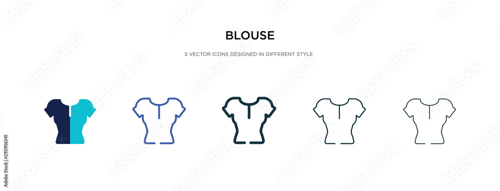 blouse icon in different style vector illustration. two colored and black blouse vector icons designed in filled, outline, line and stroke style can be used for web, mobile, ui