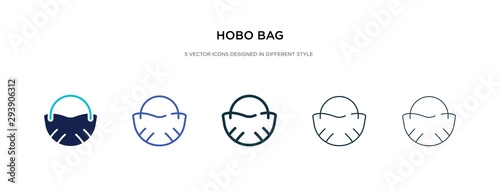 hobo bag icon in different style vector illustration. two colored and black hobo bag vector icons designed in filled, outline, line and stroke style can be used for web, mobile, ui