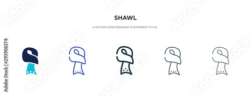 shawl icon in different style vector illustration. two colored and black shawl vector icons designed in filled, outline, line and stroke style can be used for web, mobile, ui
