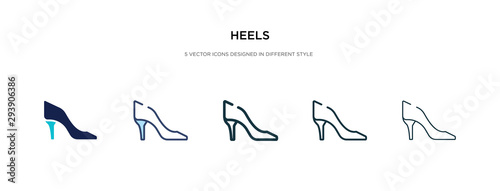 heels icon in different style vector illustration. two colored and black heels vector icons designed in filled, outline, line and stroke style can be used for web, mobile, ui