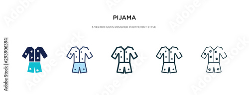 pijama icon in different style vector illustration. two colored and black pijama vector icons designed in filled, outline, line and stroke style can be used for web, mobile, ui