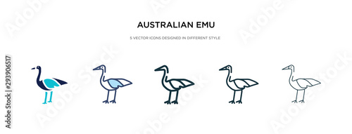 australian emu icon in different style vector illustration. two colored and black australian emu vector icons designed in filled, outline, line and stroke style can be used for web, mobile, ui