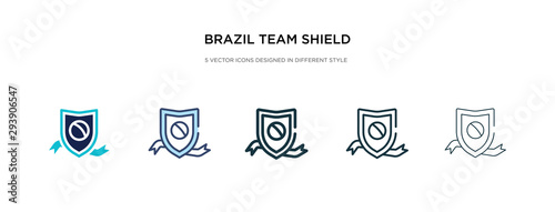 brazil team shield icon in different style vector illustration. two colored and black brazil team shield vector icons designed in filled, outline, line and stroke style can be used for web, mobile,