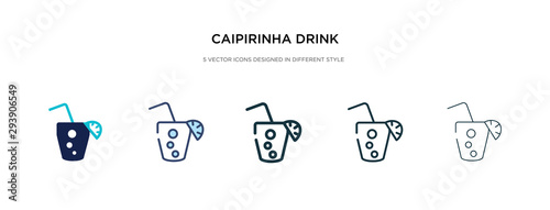 caipirinha drink glass of brazil icon in different style vector illustration. two colored and black caipirinha drink glass of brazil vector icons designed in filled, outline, line and stroke style
