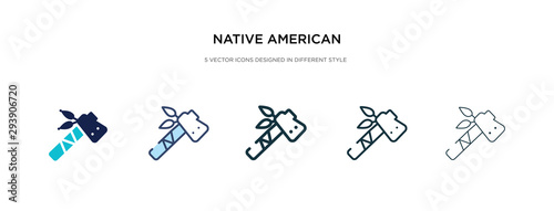 native american tomahawk icon in different style vector illustration. two colored and black native american tomahawk vector icons designed in filled, outline, line and stroke style can be used for
