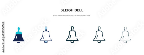 sleigh bell icon in different style vector illustration. two colored and black sleigh bell vector icons designed in filled  outline  line and stroke style can be used for web  mobile  ui