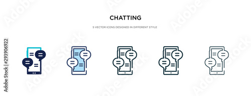 chatting icon in different style vector illustration. two colored and black chatting vector icons designed in filled, outline, line and stroke style can be used for web, mobile, ui