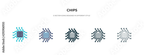 chips icon in different style vector illustration. two colored and black chips vector icons designed in filled, outline, line and stroke style can be used for web, mobile, ui