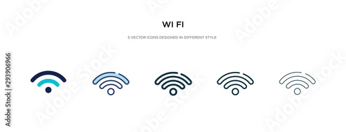 wi fi icon in different style vector illustration. two colored and black wi fi vector icons designed in filled, outline, line and stroke style can be used for web, mobile, ui