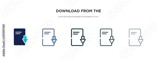 download from the net icon in different style vector illustration. two colored and black download from the net vector icons designed in filled, outline, line and stroke style can be used for web,