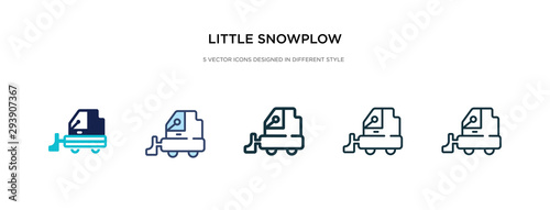 little snowplow icon in different style vector illustration. two colored and black little snowplow vector icons designed in filled, outline, line and stroke style can be used for web, mobile, ui