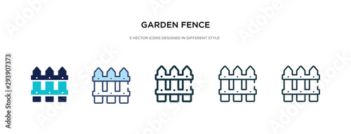 garden fence icon in different style vector illustration. two colored and black garden fence vector icons designed in filled, outline, line and stroke style can be used for web, mobile, ui