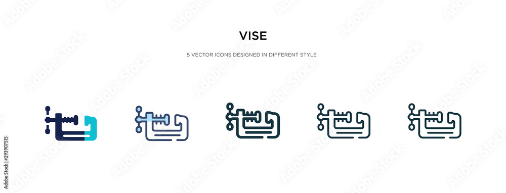 vise icon in different style vector illustration. two colored and black vise vector icons designed in filled, outline, line and stroke style can be used for web, mobile, ui