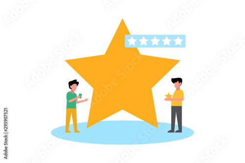customer review. client feedback concept vector illustration concept for web landing page template, banner, flyer and presentation