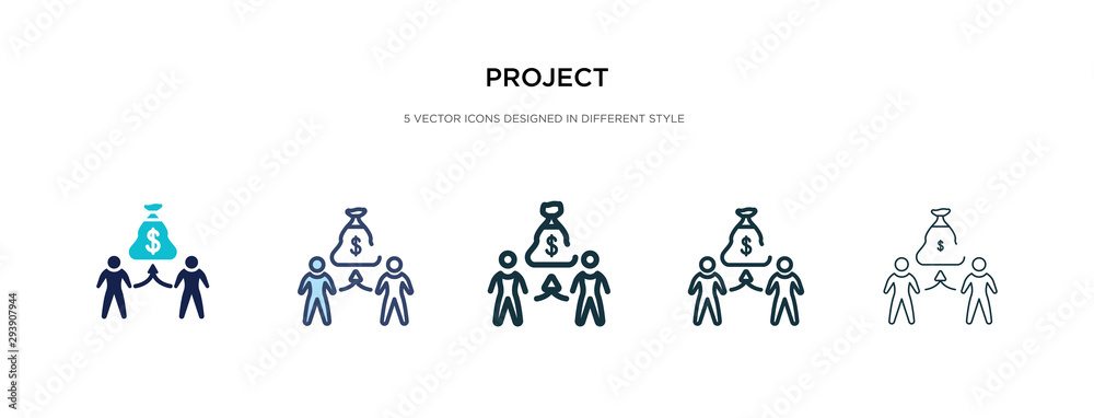 project icon in different style vector illustration. two colored and black project vector icons designed in filled, outline, line and stroke style can be used for web, mobile, ui