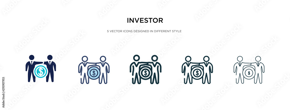investor icon in different style vector illustration. two colored and black investor vector icons designed in filled, outline, line and stroke style can be used for web, mobile, ui investor icon in different style vector illustration. two colored and black investor vector icons designed in filled, outline, line and stroke style can be used for web, mobile, ui