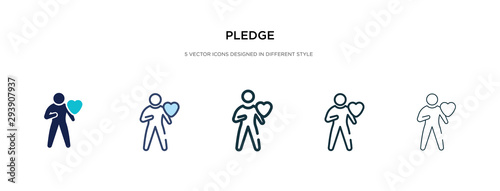 pledge icon in different style vector illustration. two colored and black pledge vector icons designed in filled, outline, line and stroke style can be used for web, mobile, ui