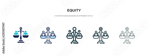 equity icon in different style vector illustration. two colored and black equity vector icons designed in filled, outline, line and stroke style can be used for web, mobile, ui photo