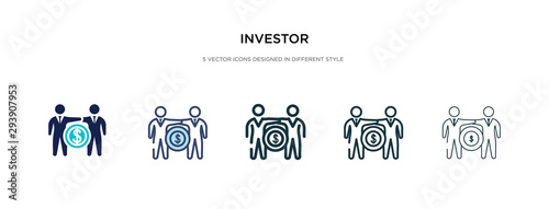 investor icon in different style vector illustration. two colored and black investor vector icons designed in filled  outline  line and stroke style can be used for web  mobile  ui