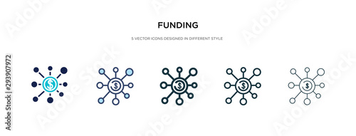 funding icon in different style vector illustration. two colored and black funding vector icons designed in filled, outline, line and stroke style can be used for web, mobile, ui