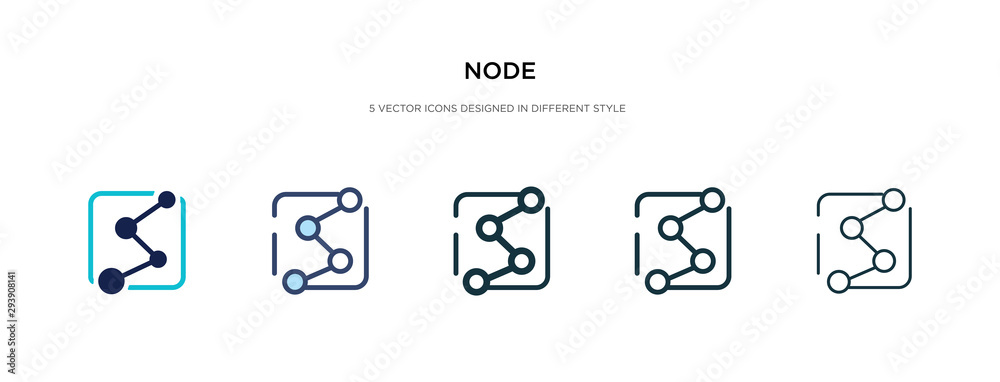 node icon in different style vector illustration. two colored and black node vector icons designed in filled, outline, line and stroke style can be used for web, mobile, ui