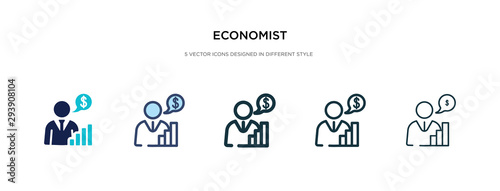 economist icon in different style vector illustration. two colored and black economist vector icons designed in filled, outline, line and stroke style can be used for web, mobile, ui