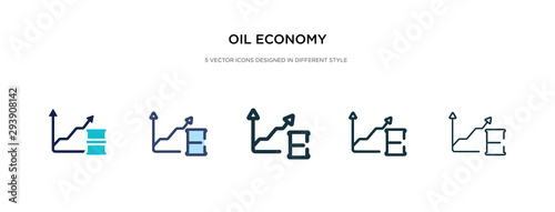 oil economy icon in different style vector illustration. two colored and black oil economy vector icons designed in filled, outline, line and stroke style can be used for web, mobile, ui