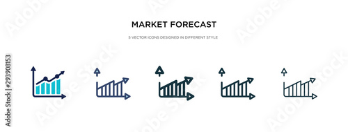market forecast icon in different style vector illustration. two colored and black market forecast vector icons designed in filled, outline, line and stroke style can be used for web, mobile, ui