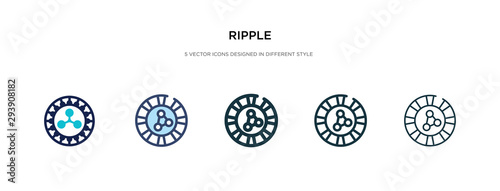 ripple icon in different style vector illustration. two colored and black ripple vector icons designed in filled, outline, line and stroke style can be used for web, mobile, ui