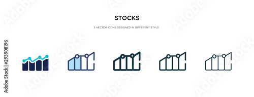 stocks icon in different style vector illustration. two colored and black stocks vector icons designed in filled, outline, line and stroke style can be used for web, mobile, ui