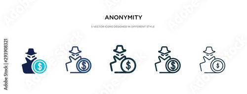 anonymity icon in different style vector illustration. two colored and black anonymity vector icons designed in filled, outline, line and stroke style can be used for web, mobile, ui