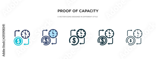 proof of capacity icon in different style vector illustration. two colored and black proof of capacity vector icons designed in filled, outline, line and stroke style can be used for web, mobile, ui