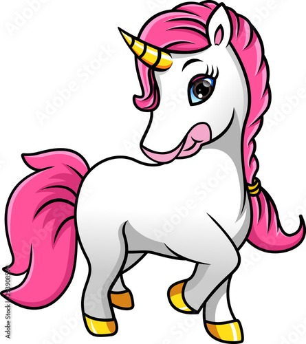 Cartoon Unicorn isolated on a white background