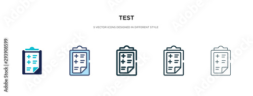 test icon in different style vector illustration. two colored and black test vector icons designed in filled, outline, line and stroke style can be used for web, mobile, ui