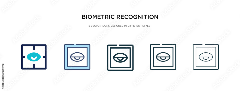 biometric recognition icon in different style vector illustration. two colored and black biometric recognition vector icons designed in filled, outline, line and stroke style can be used for web, biometric recognition icon in different style vector illustration. two colored and black biometric recognition vector icons designed in filled, outline, line and stroke style can be used for web,