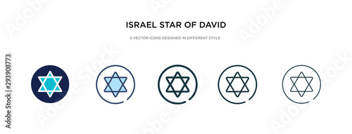 israel star of david icon in different style vector illustration. two colored and black israel star of david vector icons designed in filled, outline, line and stroke style can be used for web,