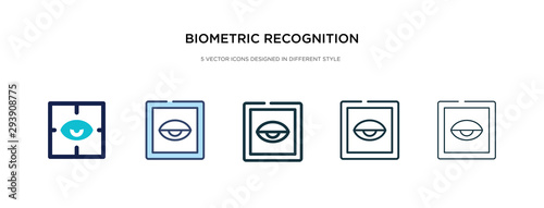 biometric recognition icon in different style vector illustration. two colored and black biometric recognition vector icons designed in filled, outline, line and stroke style can be used for web,