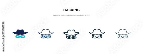 hacking icon in different style vector illustration. two colored and black hacking vector icons designed in filled, outline, line and stroke style can be used for web, mobile, ui