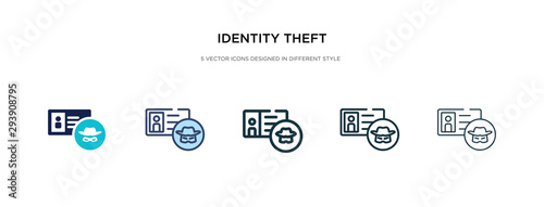 identity theft icon in different style vector illustration. two colored and black identity theft vector icons designed in filled, outline, line and stroke style can be used for web, mobile, ui photo