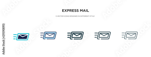 express mail icon in different style vector illustration. two colored and black express mail vector icons designed in filled, outline, line and stroke style can be used for web, mobile, ui