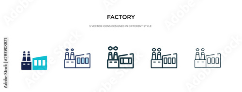 factory icon in different style vector illustration. two colored and black factory vector icons designed in filled, outline, line and stroke style can be used for web, mobile, ui